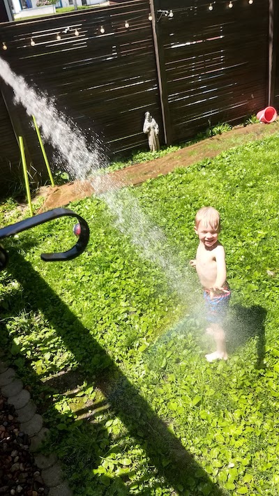 sprayed with the hose