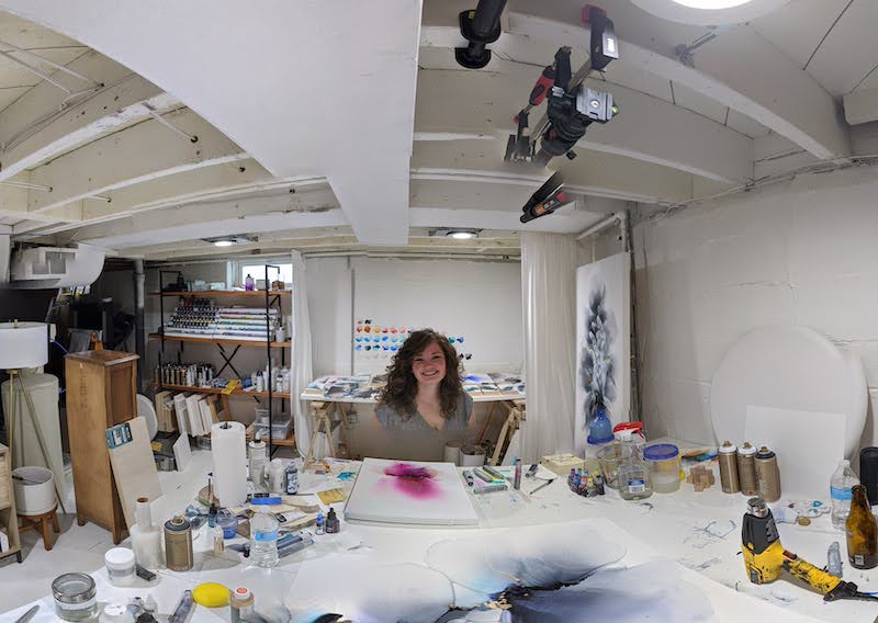 marissa floating in studio