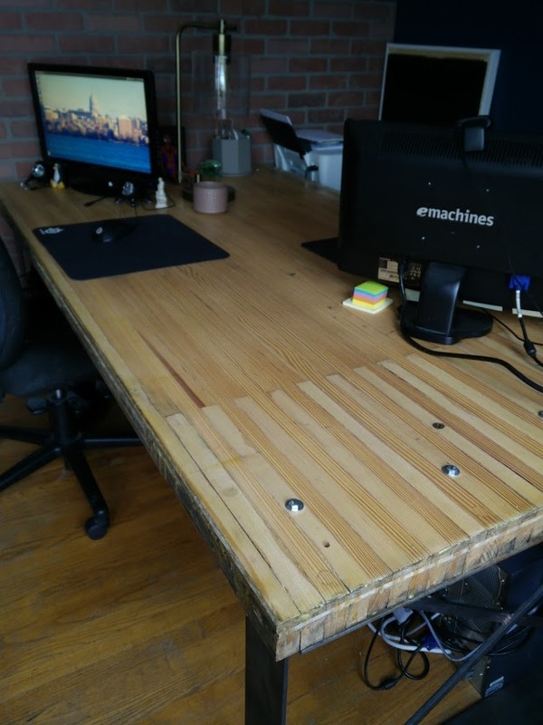 bowling alley desk finished